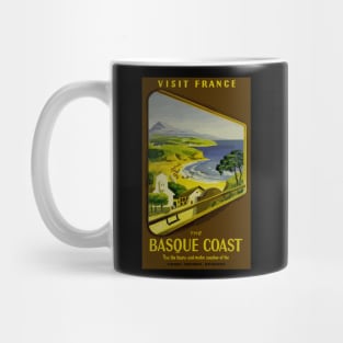 Basque Coast France - French National Railroads - Vintage Travel Mug